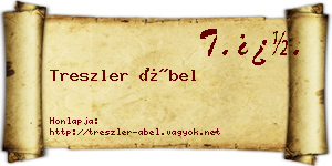 Treszler Ábel névjegykártya